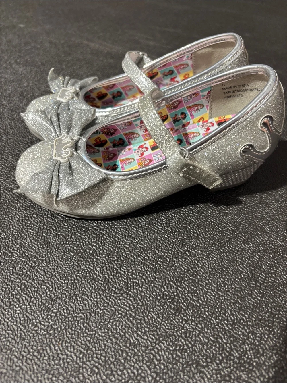 Disney Silver Glitter Toddler Dress Shoes